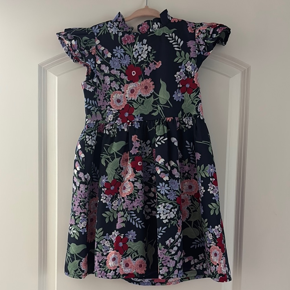 Floral Kids Dress in Navy, Pink and Red by Janie and Jack
